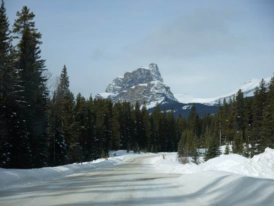 Ink pots and the Feb 2011 drive to Calgary 297 "Ink Pots Trailhead is close to Castle Mountain"