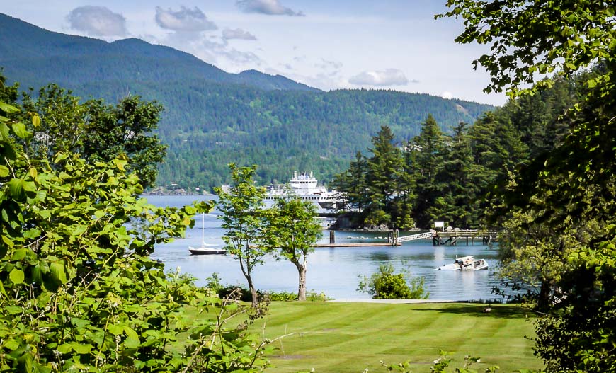 Watching the ferry come in from one of the parks on Bowen Island