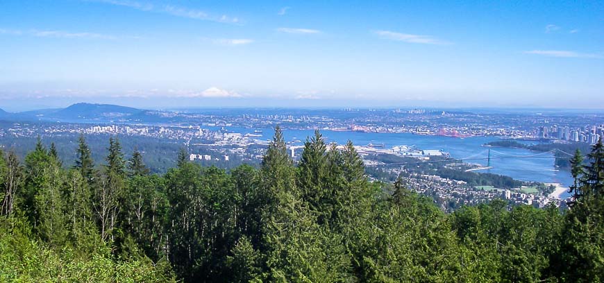 The view of the Sea to Sky Highway from part way up Cypress Mountain