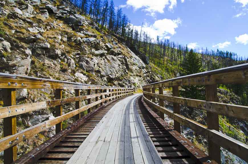 myra canyon trestles bike trail