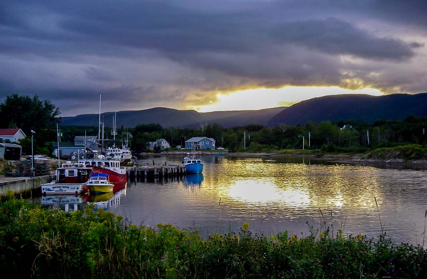 Dingwall Harbour at sunset on Cape Breton Island