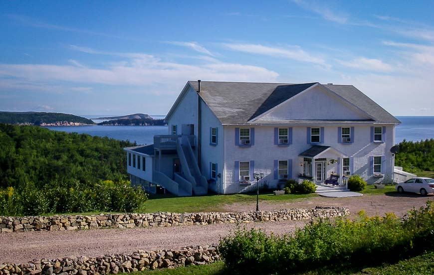 Nice views towards Ingonish from this inn seen cycling the Cabot Trail