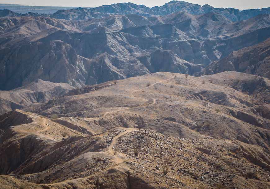 Trails in the Mecca Hills area