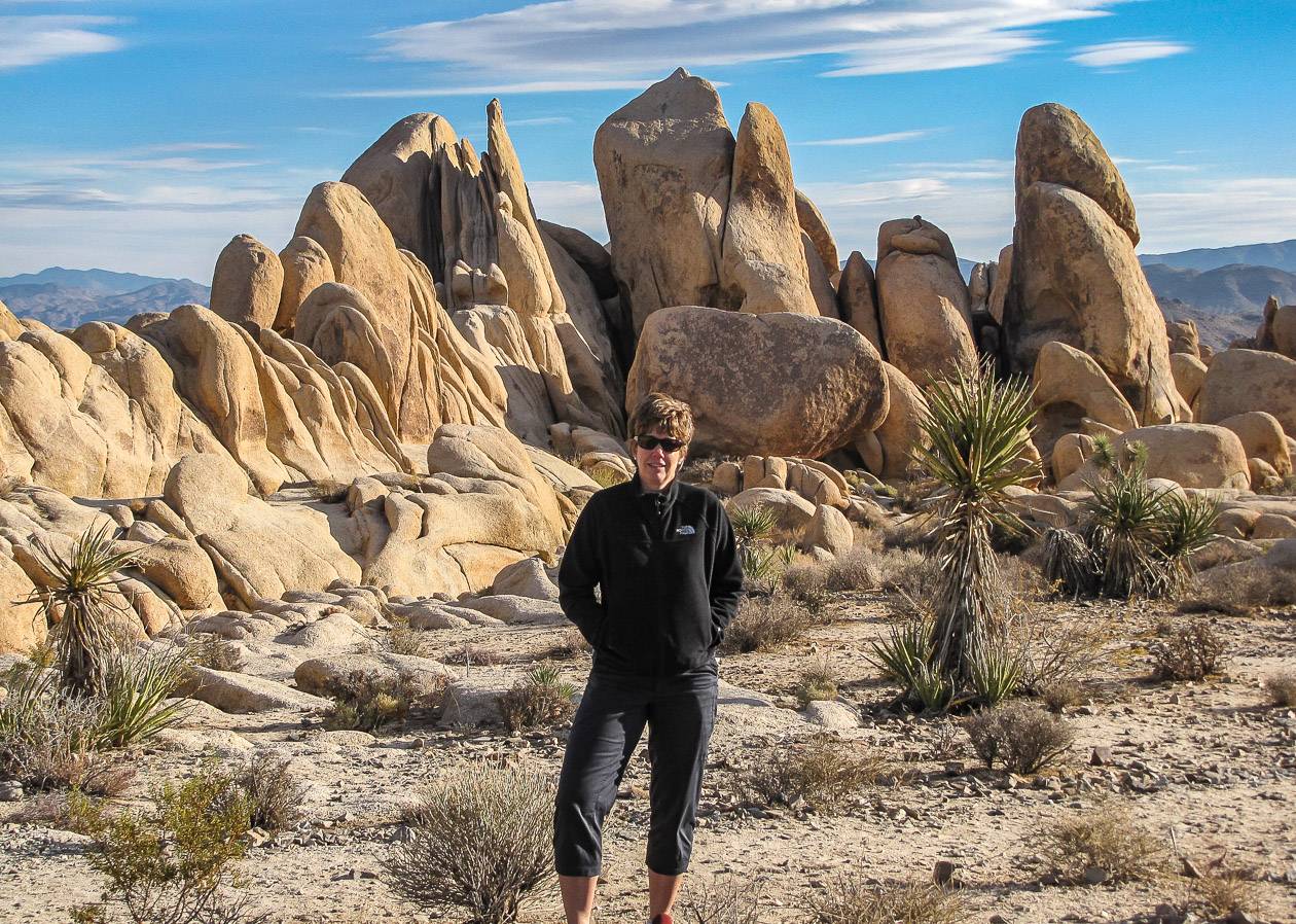 Piles of boulders on the Skull Rock hike are fun to explore