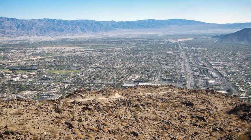 Hiking in Palm Springs - and the view from the Bump and Grind 