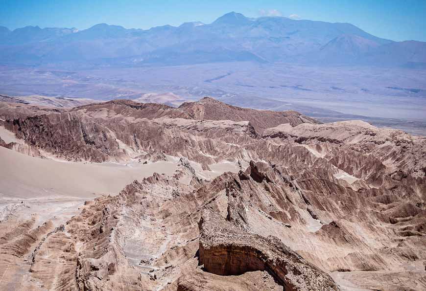 Desolate looking rugged mountains in Moon Valley Chile