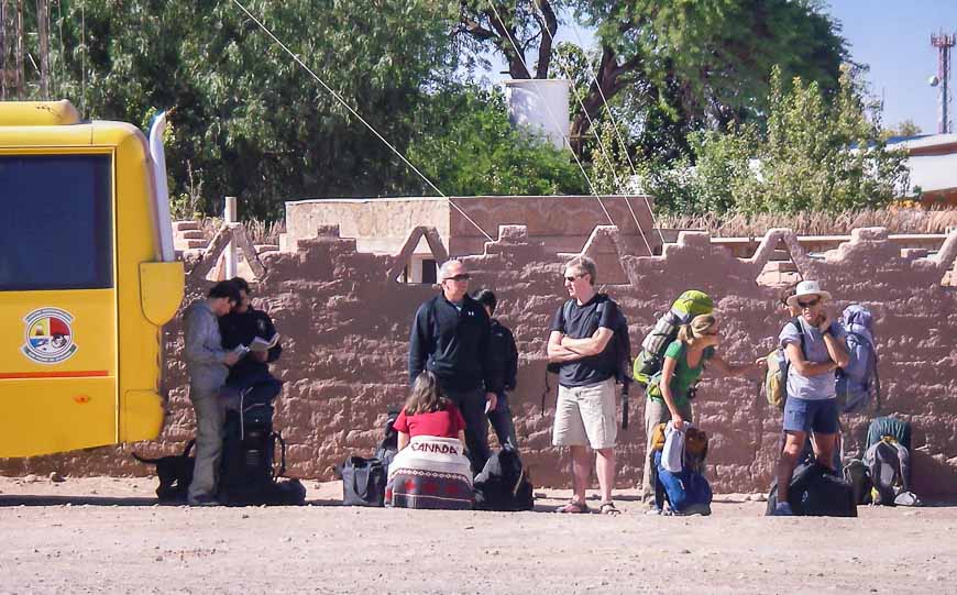 The fun part - waiting to load in San Pedro de Atacama