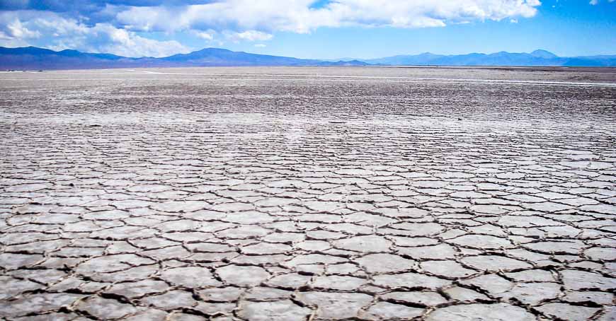 Salt flats before you arrive in Argentina