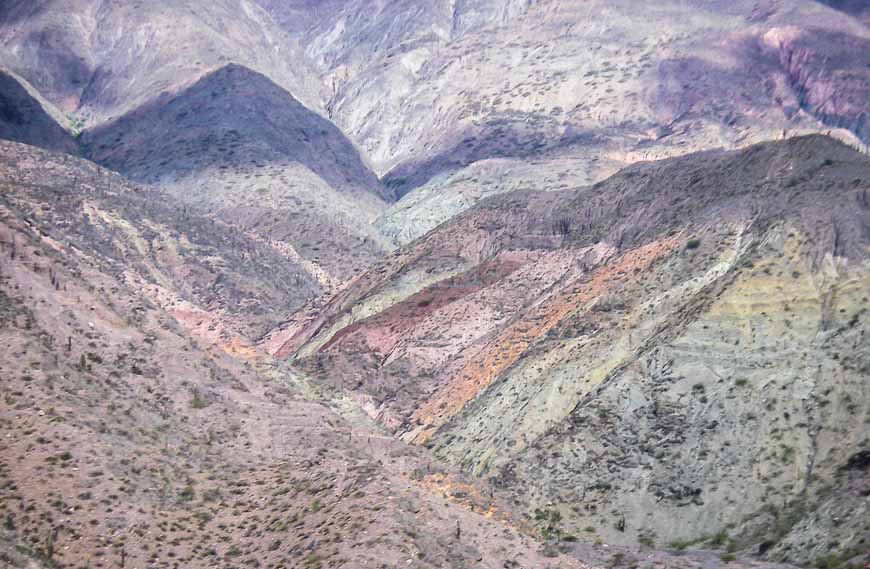 Set of colourful hills outside of Purmamarca