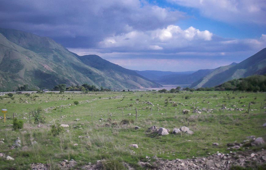 Lush valleys on the Argentinian side on the San Pedro to Salta bus ride 