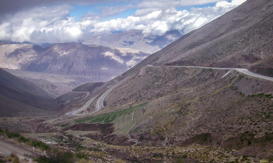 The road on the San Pedro to Salta bus ride