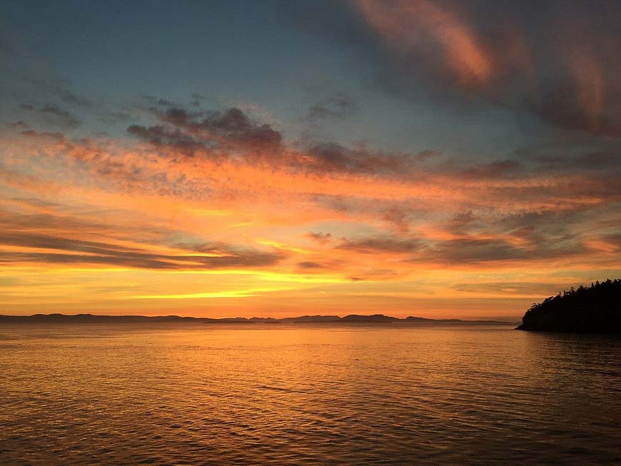 One of the beautiful San Juan Island sunsets