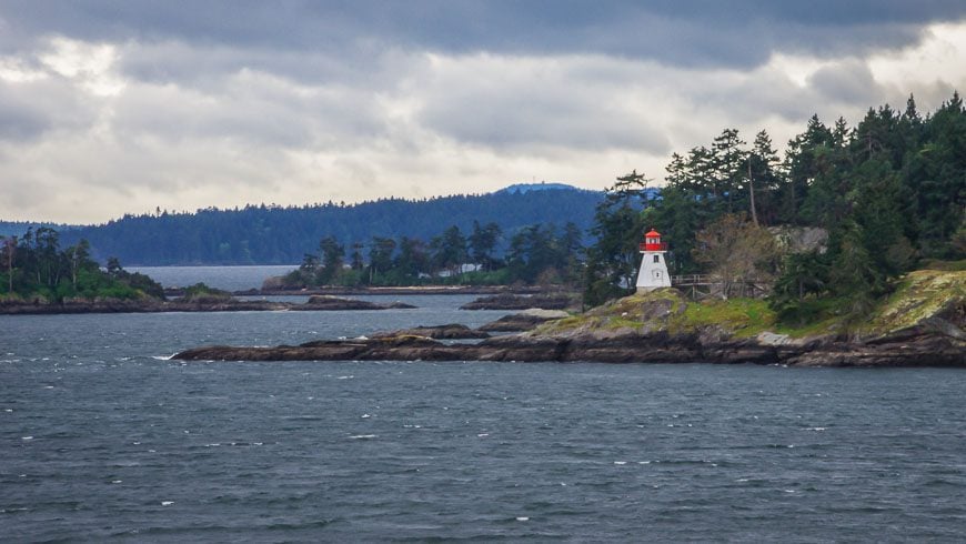 In the southern Gulf Islands you'll see the Active Pass Lighthouse