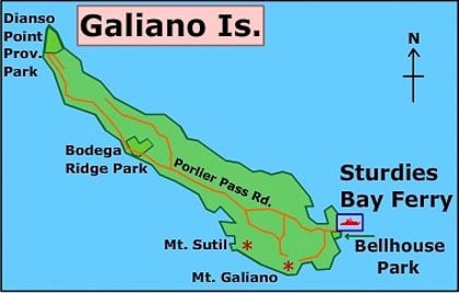 Galiano Island map 