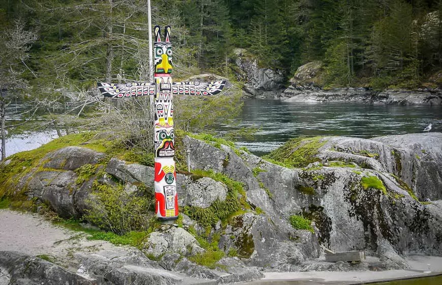 Totem pole on the camp property