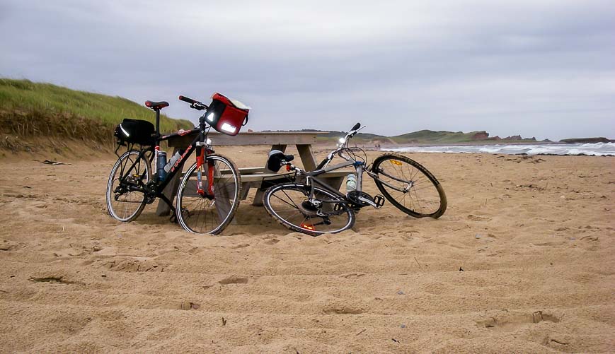 Time out with our bikes on a beach