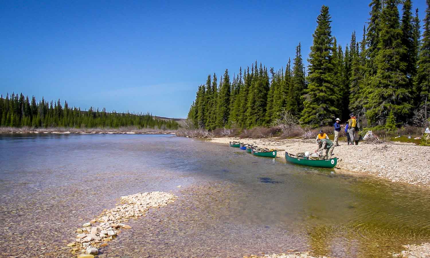 Looking for a calm spot in the river for a break