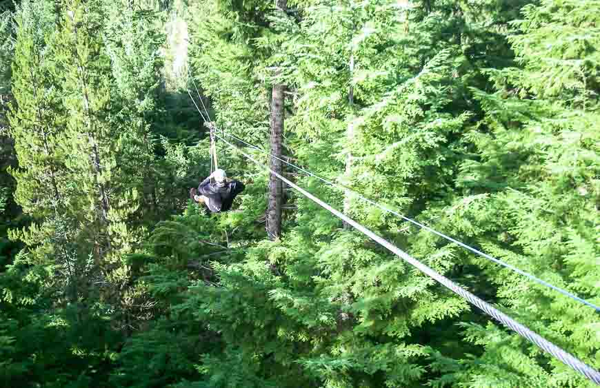 The zipline in Whistler