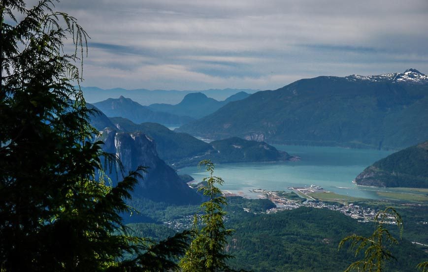 A view of Squamish and Stawamus Chief - about 15 minutes into the hike