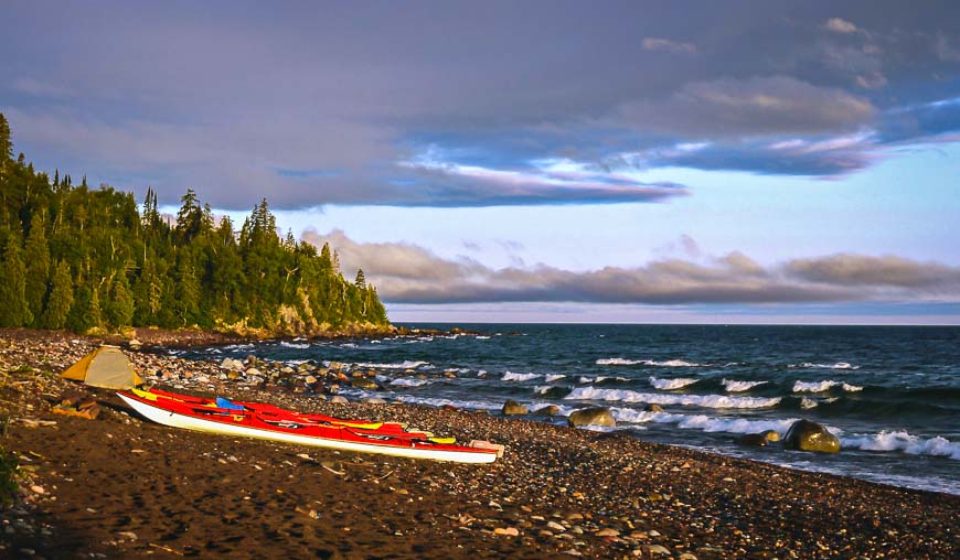 A windy morning on the second day of the Michipicoten Island circumnavigation