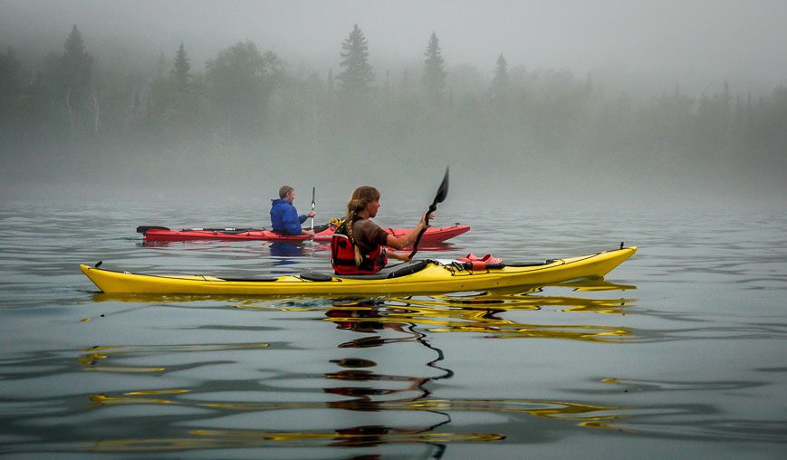 Michipicoten Island kayaking in the fog 