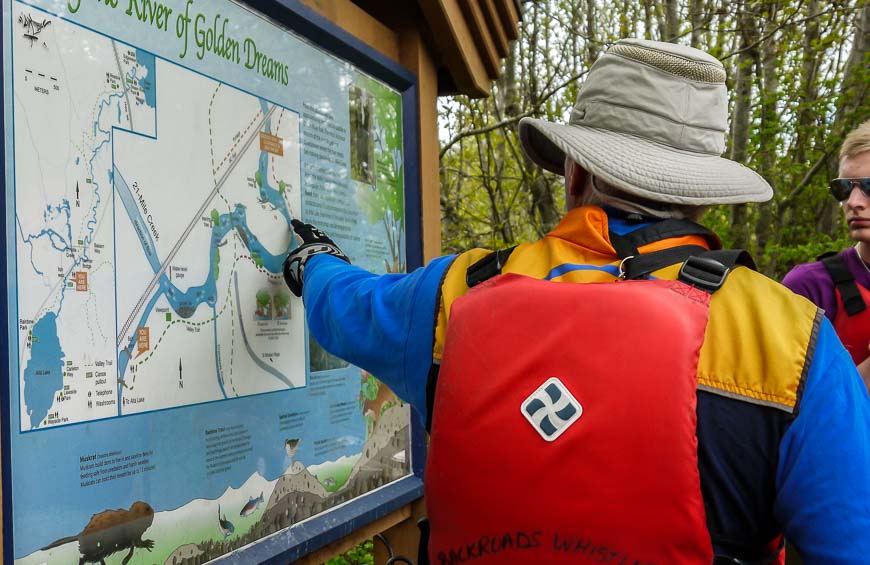 Guide showing the points of interest along the river