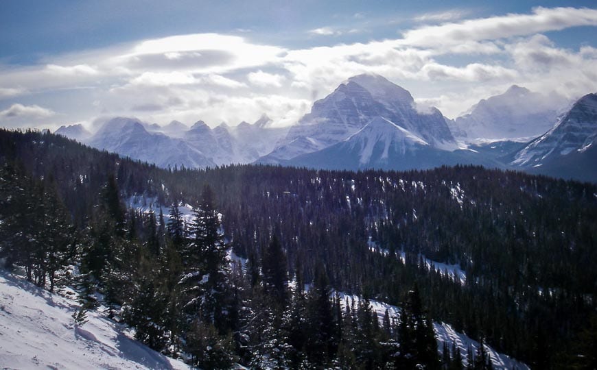 Gorgeous views from Lake Louise of Mt Temple