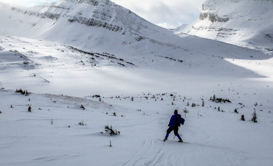 This is what it looks like skiing down from Deception Pass