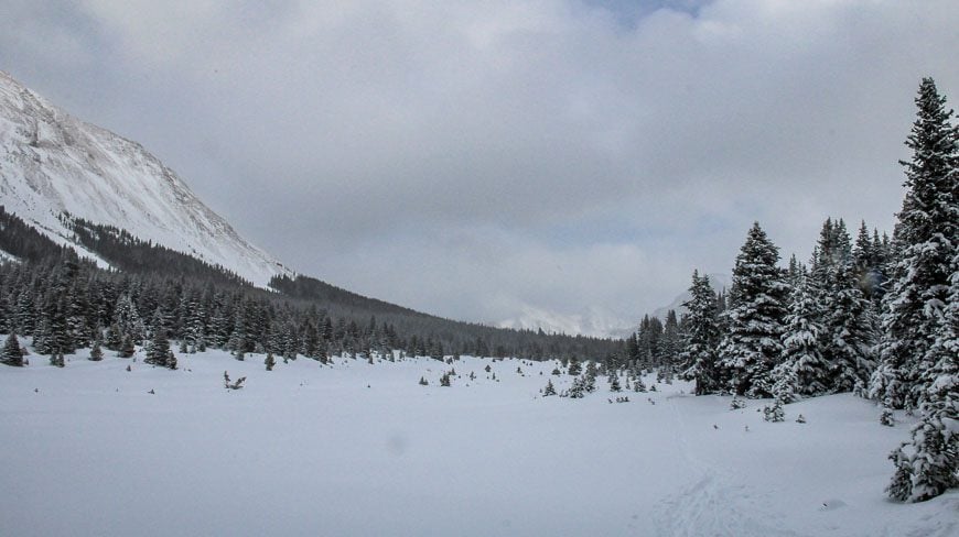 Some of the scenery you'll get on a day trip from the Skoki Lodge