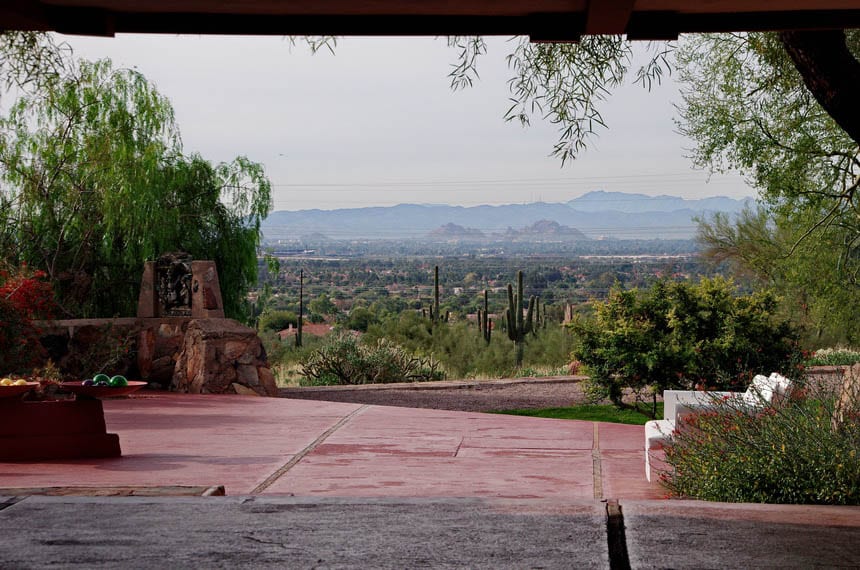 The view from Frank Lloyd Wright's House - Taliesin West in Scottsdale