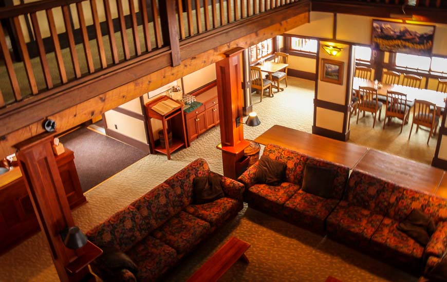 Looking down into the common area on the main floor