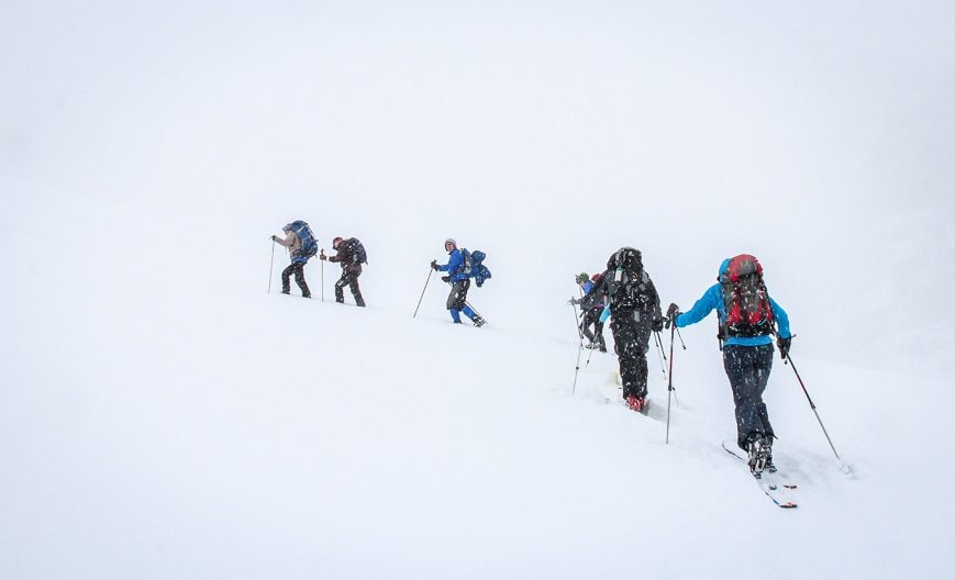 Skiing under whiteout conditions is always a tad disorienting