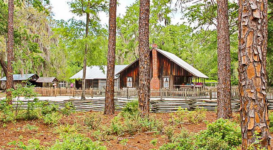 The homestead is in a beautiful setting in Okefenokee