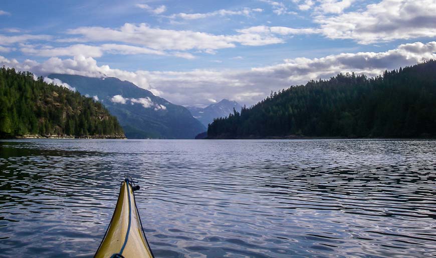 Looking up Desolation Sound - one of the outstanding BC kayak trips