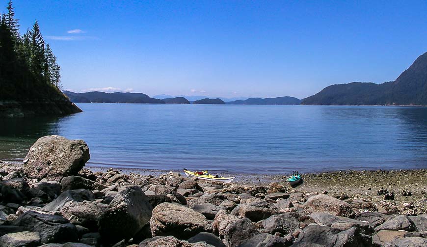 View from a rocky beach in Desolation Sound