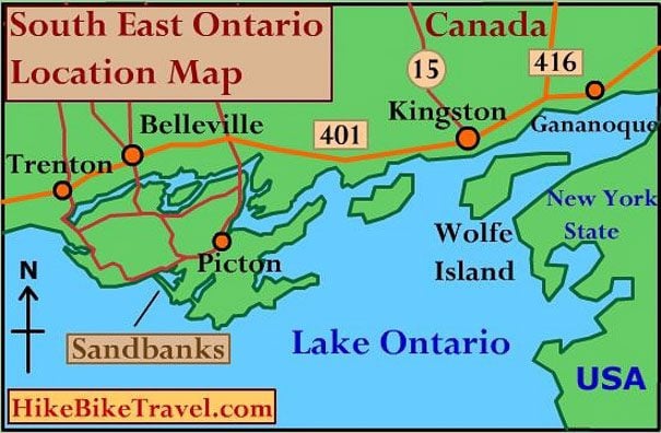 Location map for Prince Edward County