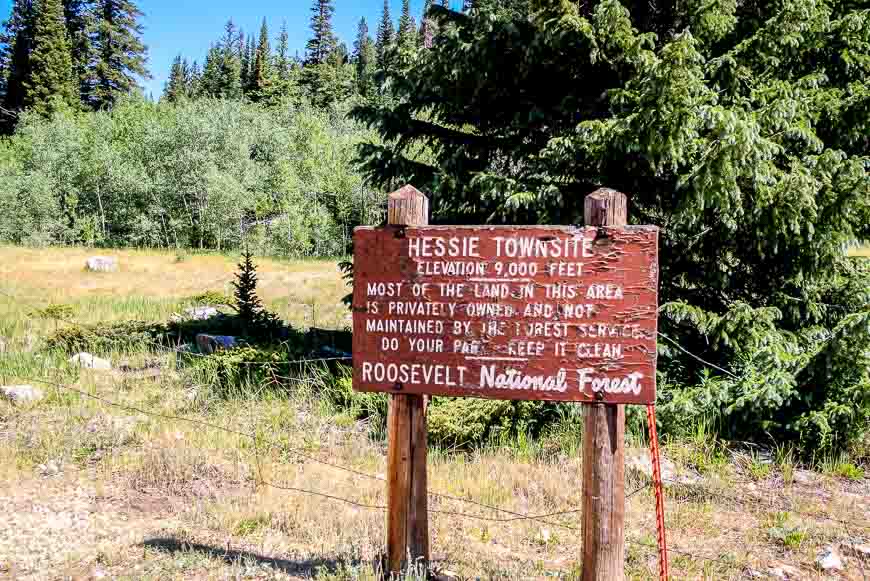 Starting the Devils Thumb Bypass Trail at the Hessie Townsite