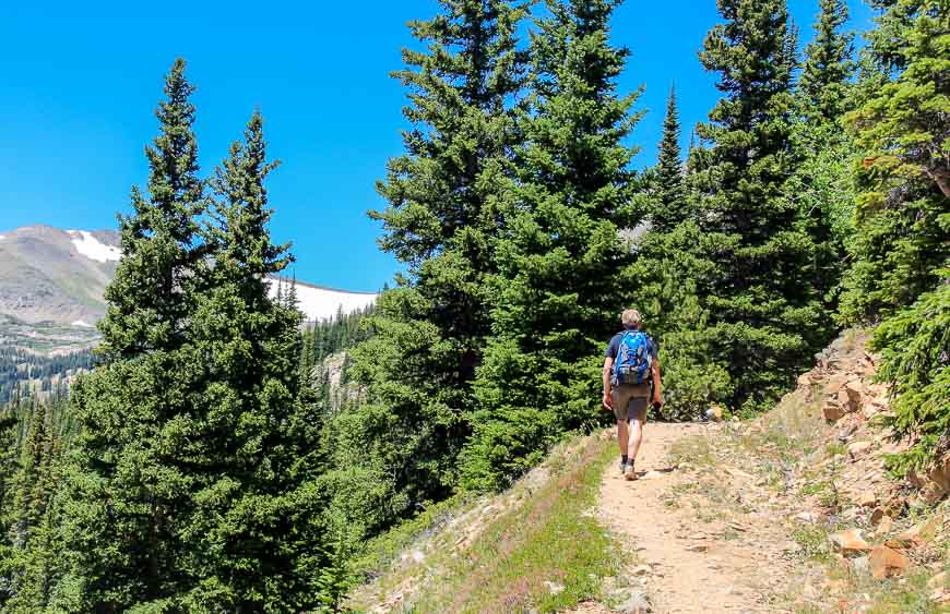 Heading towards Glacier Lake while hiking the devils thumb bypass