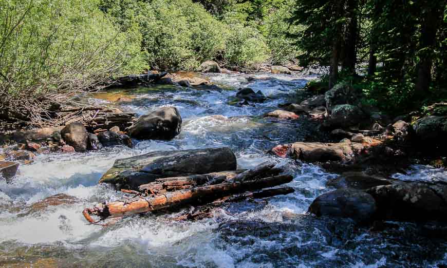 Pass a cooling stream early on in the hike