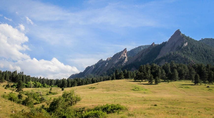 The Boulder Flatirons hike with a good view of the route