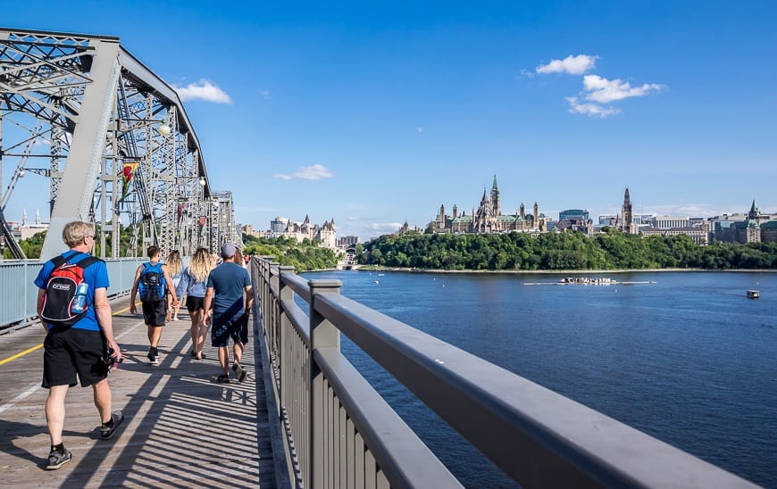 Walking towards the Parliament Buildings in Ottawa