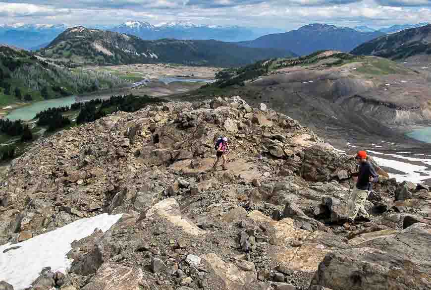 A mixture of snow and rock on the way up Panorama Ridge