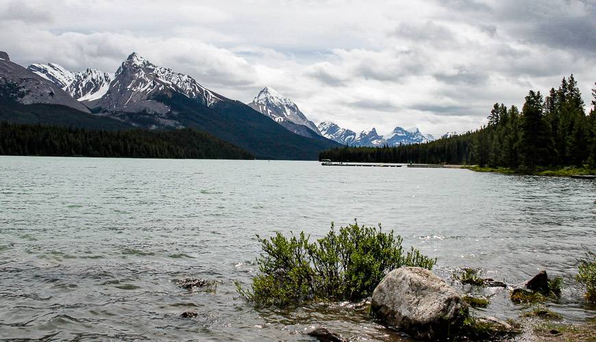 Our launch spot - we didn't get on the water to start kayaking Maligne Lake until 12:30 PM