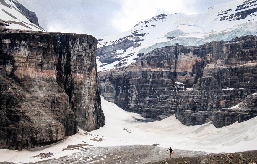 One of the beautiful Lake Louise hikes is the Plain of Six Glaciers hike