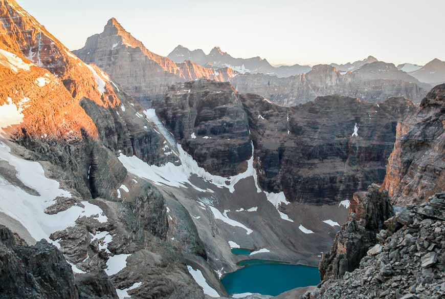 Beautiful lighting on the surrounding mountains