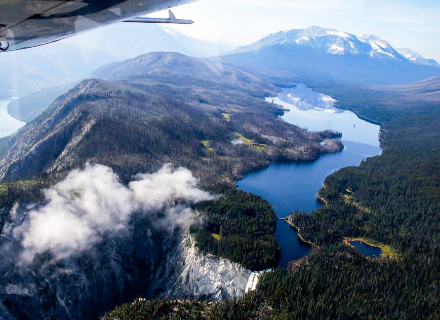 Gorgeous view of Turner Lakes with the Hunlen Falls in the bottom right corner