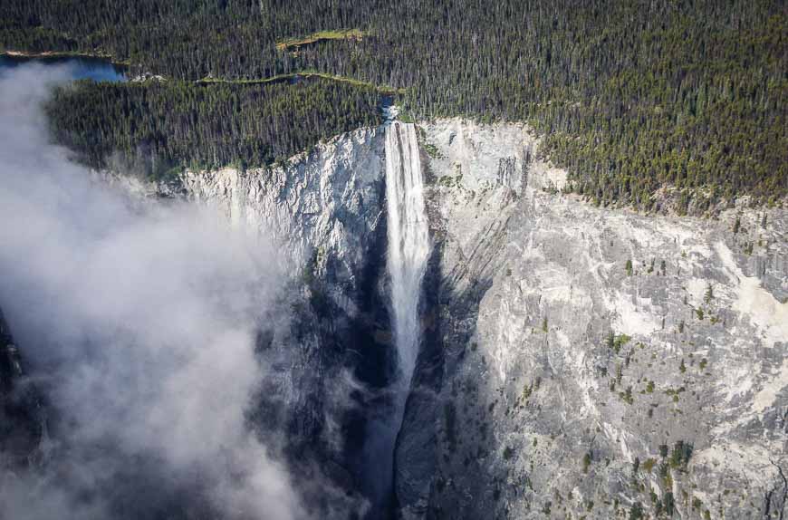 The waterfalls aren't very wide but what a drop