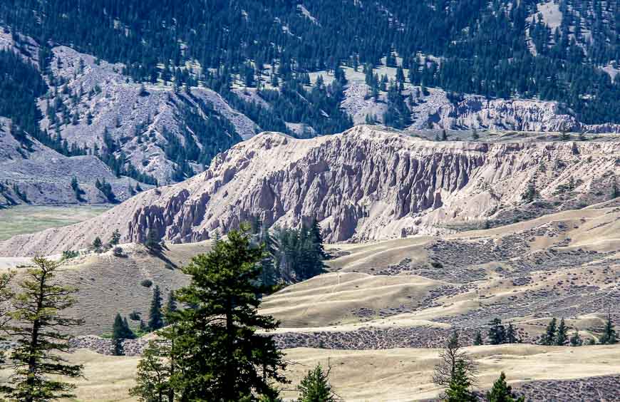Eroded cliffs along the Chilcotin River