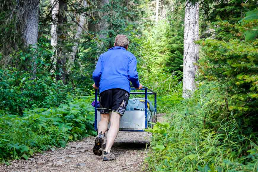 It's a 2.4 km portage with carts to make it easy