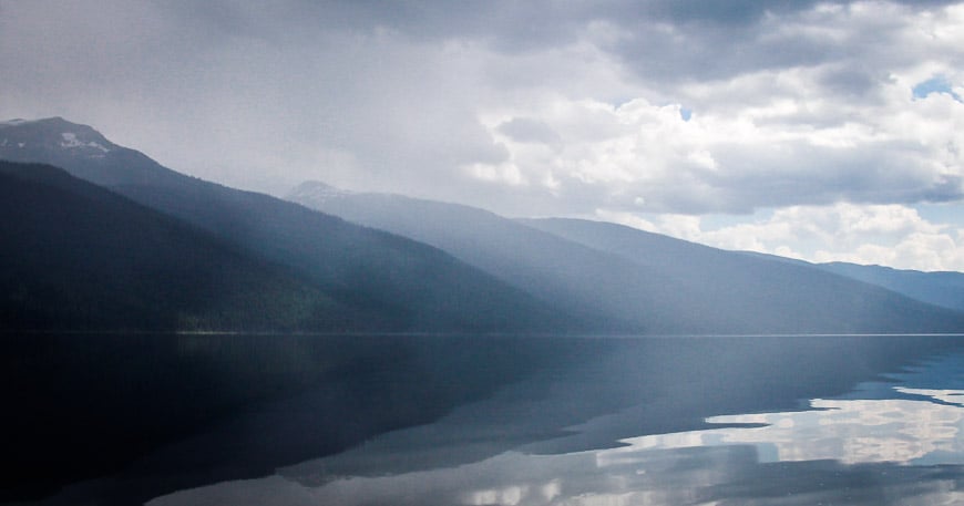 Echoing mountains and calm waters on Murtle Lake